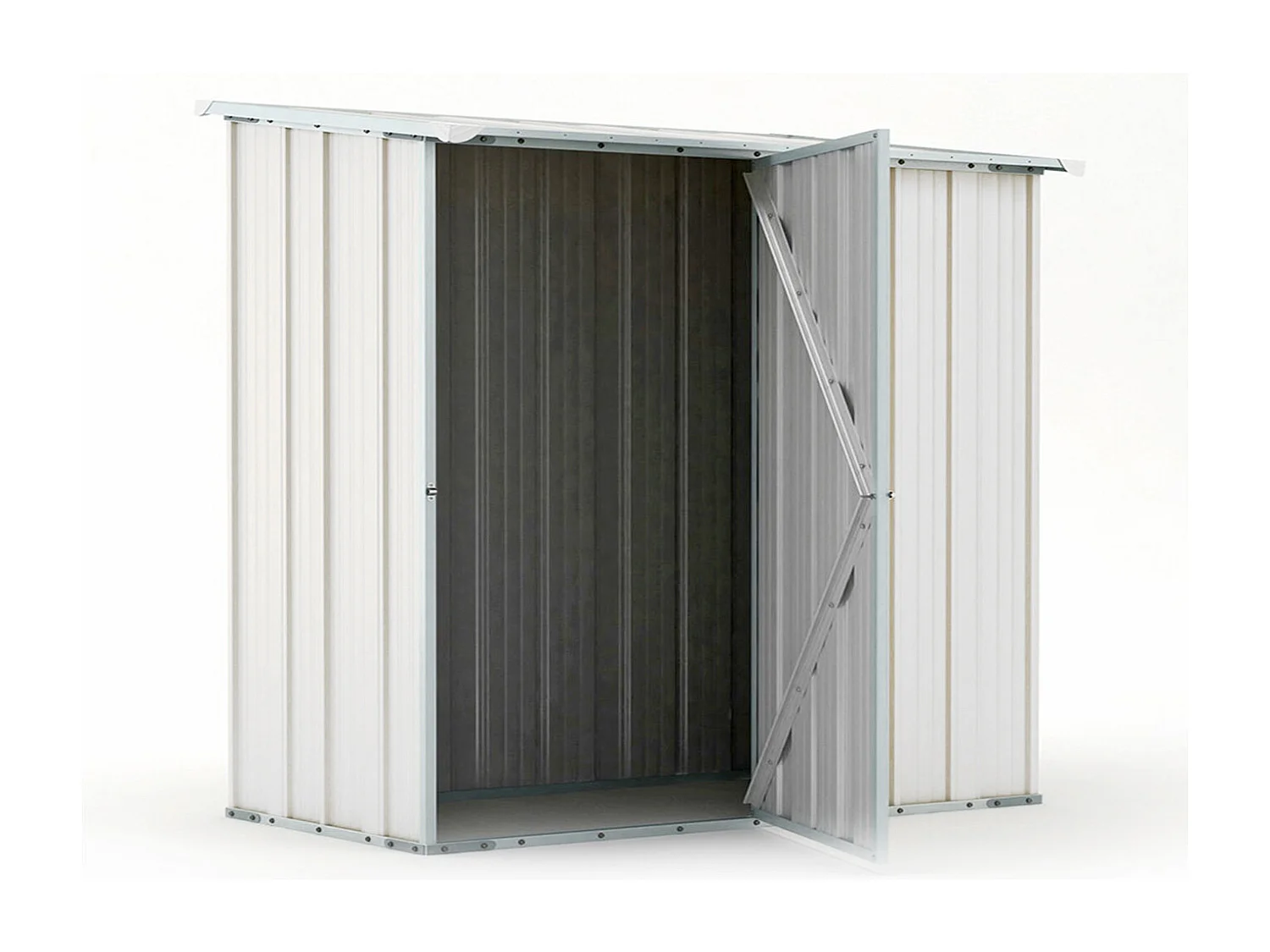 Casetta per esterno giardino box deposito attrezzi 174x100cm x h 182cm - 43kg - 1,74mq - BIANCO