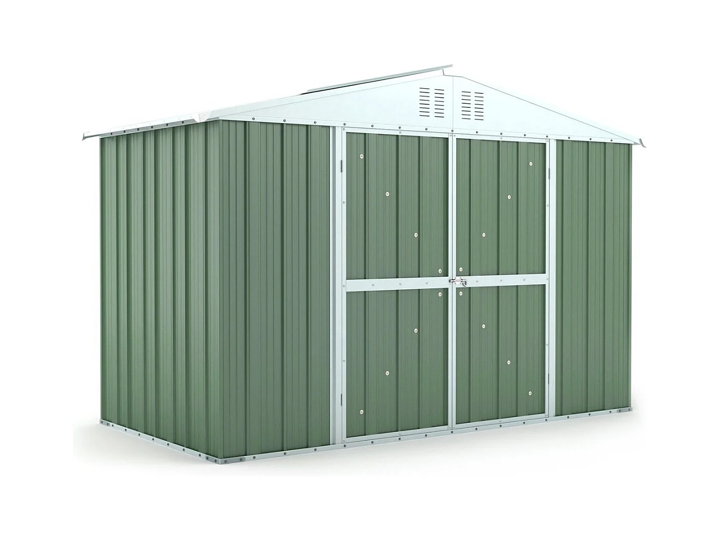 Box attrezzi casetta giardino in Acciaio Zincato 327x155cm x h2.15m - 114KG - 5.06mq - VERDE