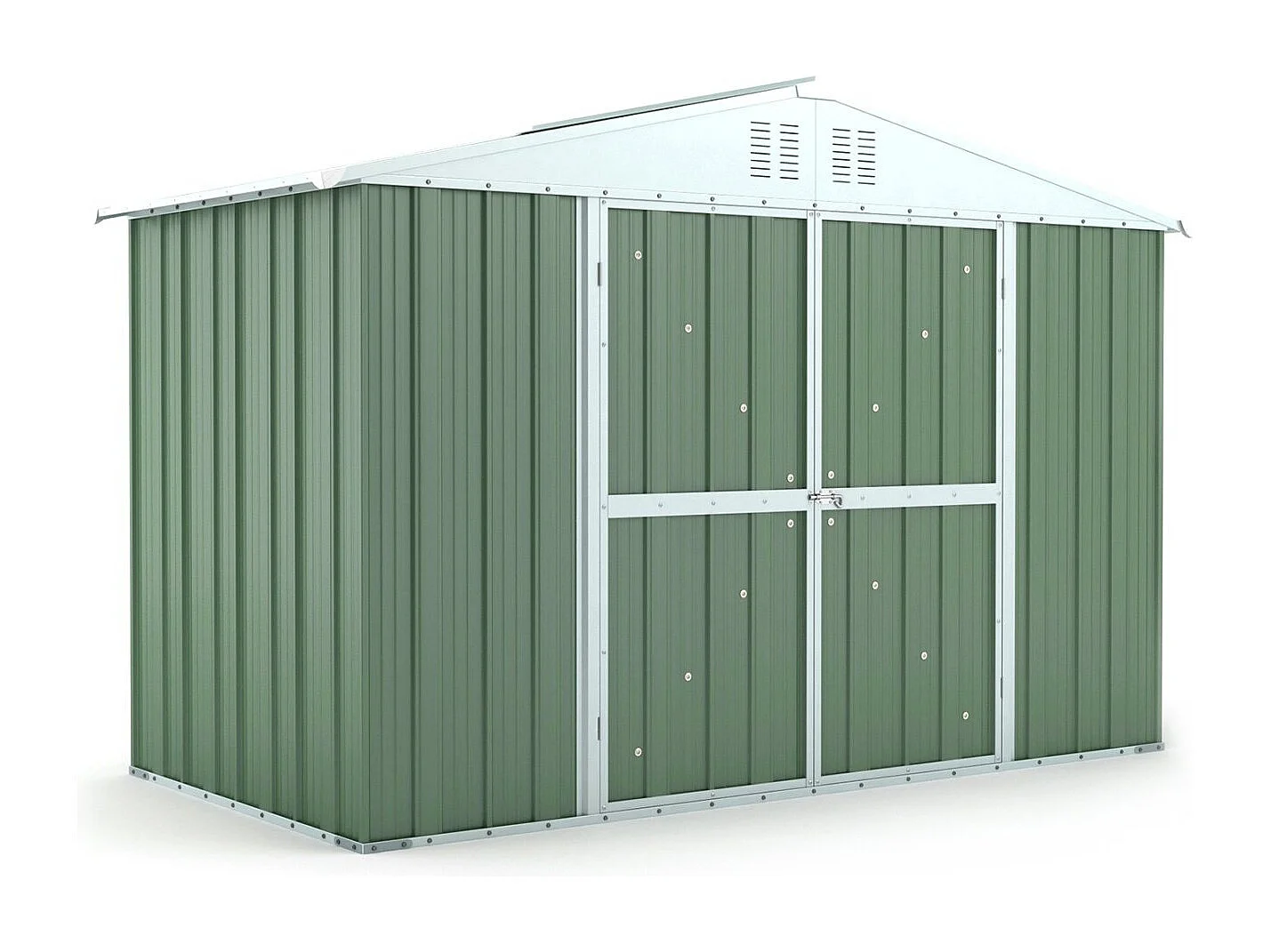 Box attrezzi casetta giardino in Acciaio Zincato 327x155cm x h2.15m - 114KG - 5.06mq - VERDE