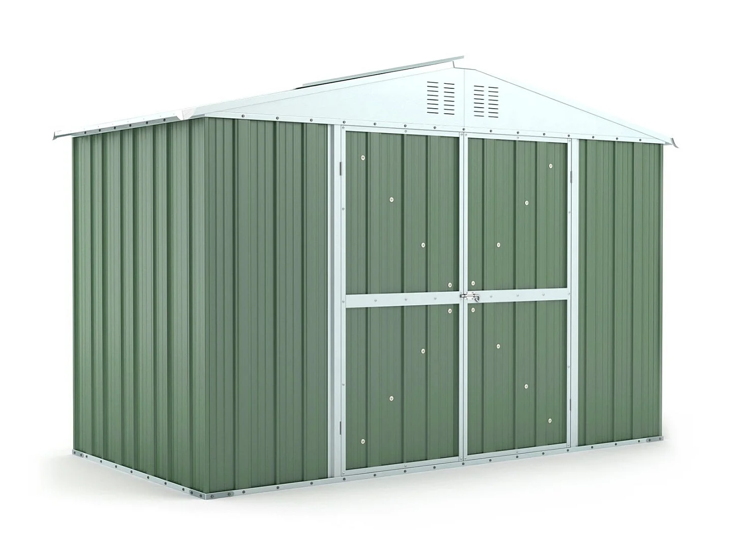 Box attrezzi casetta giardino in Acciaio Zincato 327x155cm x h2.15m - 114KG - 5.06mq - VERDE
