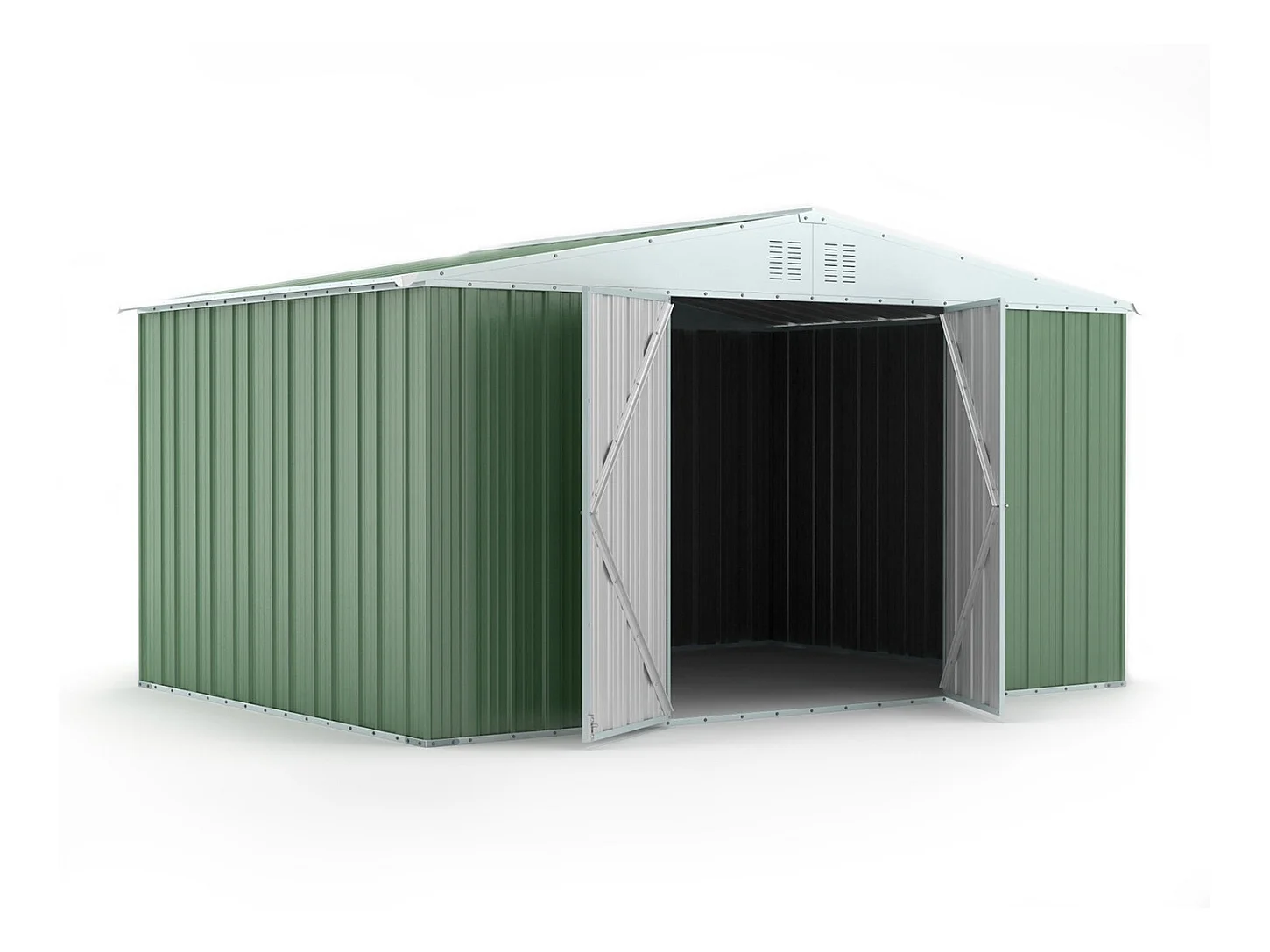 Box deposito in lamiera garage acciaio 403x269cm x h 215cm - 149kg - 10,84mq - VERDE