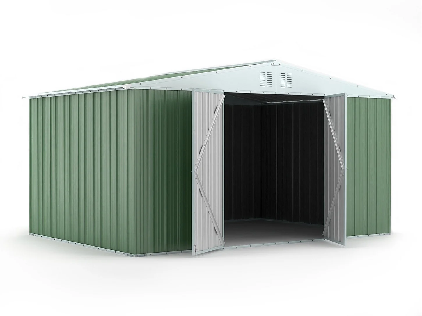 Box deposito in lamiera garage acciaio 403x269cm x h 215cm - 149kg - 10,84mq - VERDE