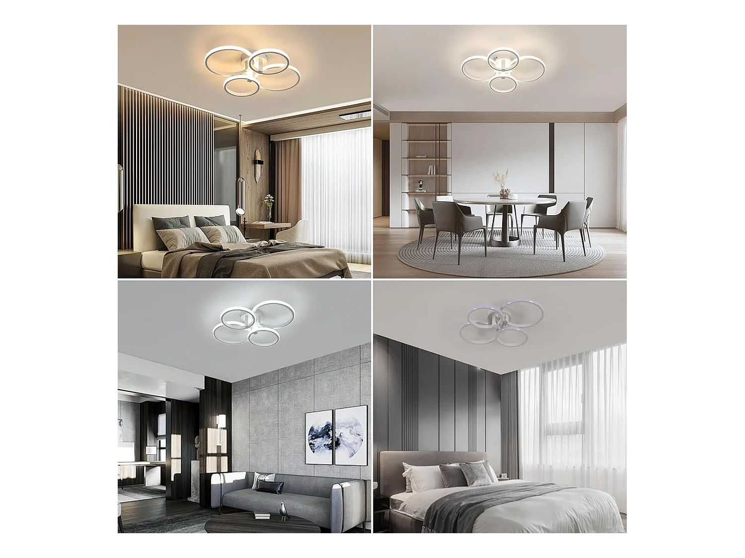 Plafonnier LED à intensité variable,76W,8550lm,avec télécommande, design acrylique moderne,température de couleur et luminosité réglables,3000K-6500K