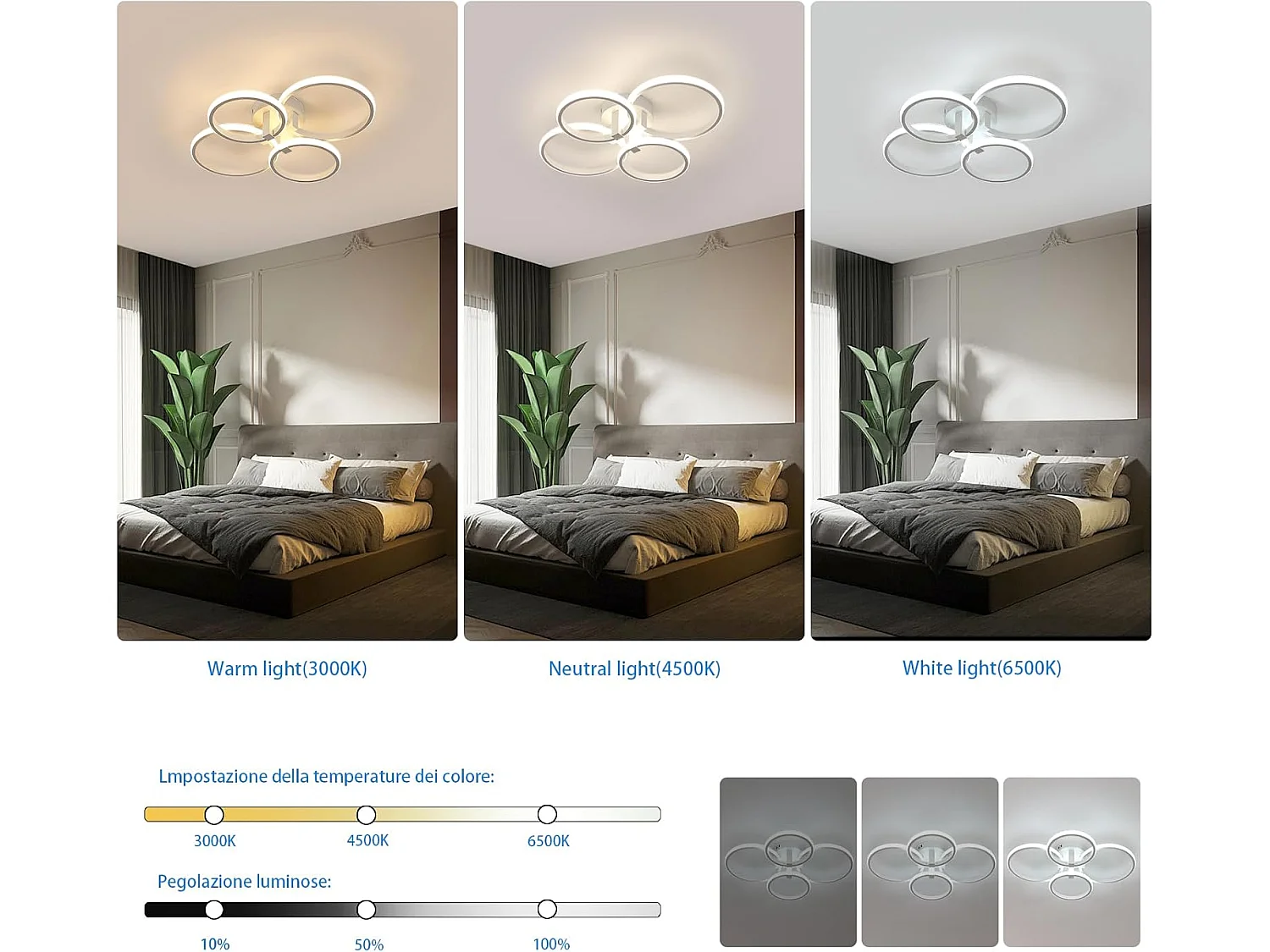 Plafonnier LED à intensité variable,76W,8550lm,avec télécommande, design acrylique moderne,température de couleur et luminosité réglables,3000K-6500K