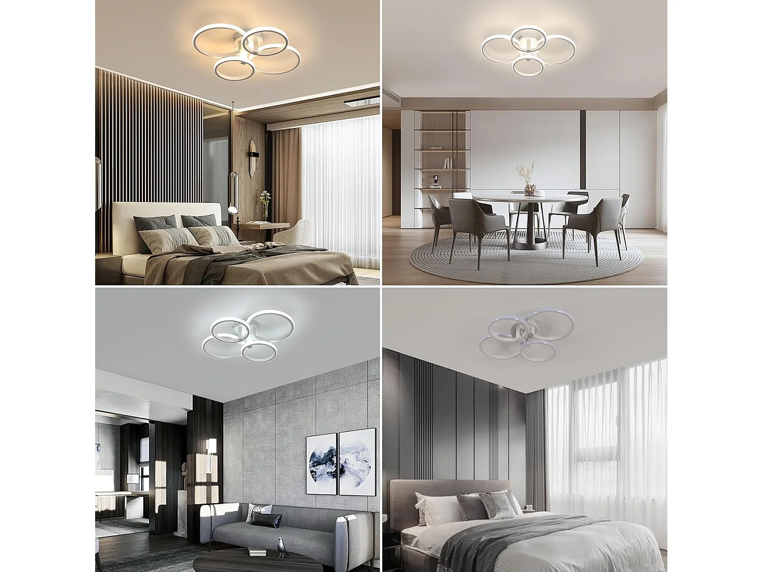 Plafonnier LED à intensité variable,76W,8550lm,avec télécommande, design acrylique moderne,température de couleur et luminosité réglables,3000K-6500K