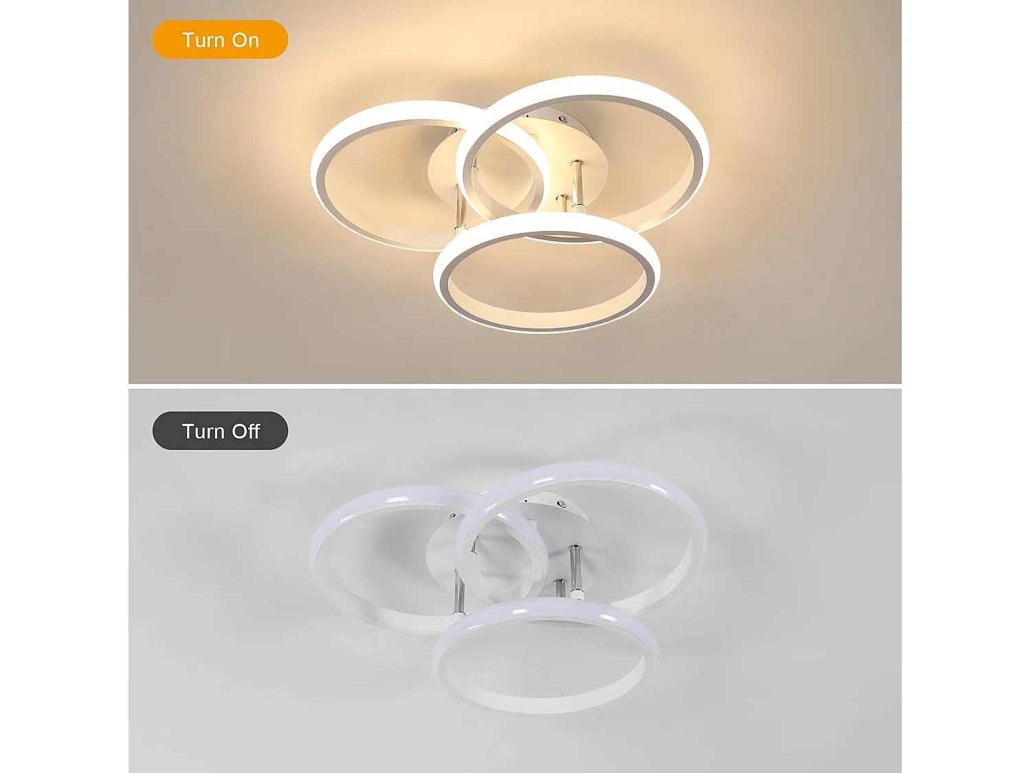 Plafonnier LED 40W 4500 lm, lumière blanche chaude 3000K, rond et moderne, pour chambre, couloir, cuisine, balcon, diamètre 40cm