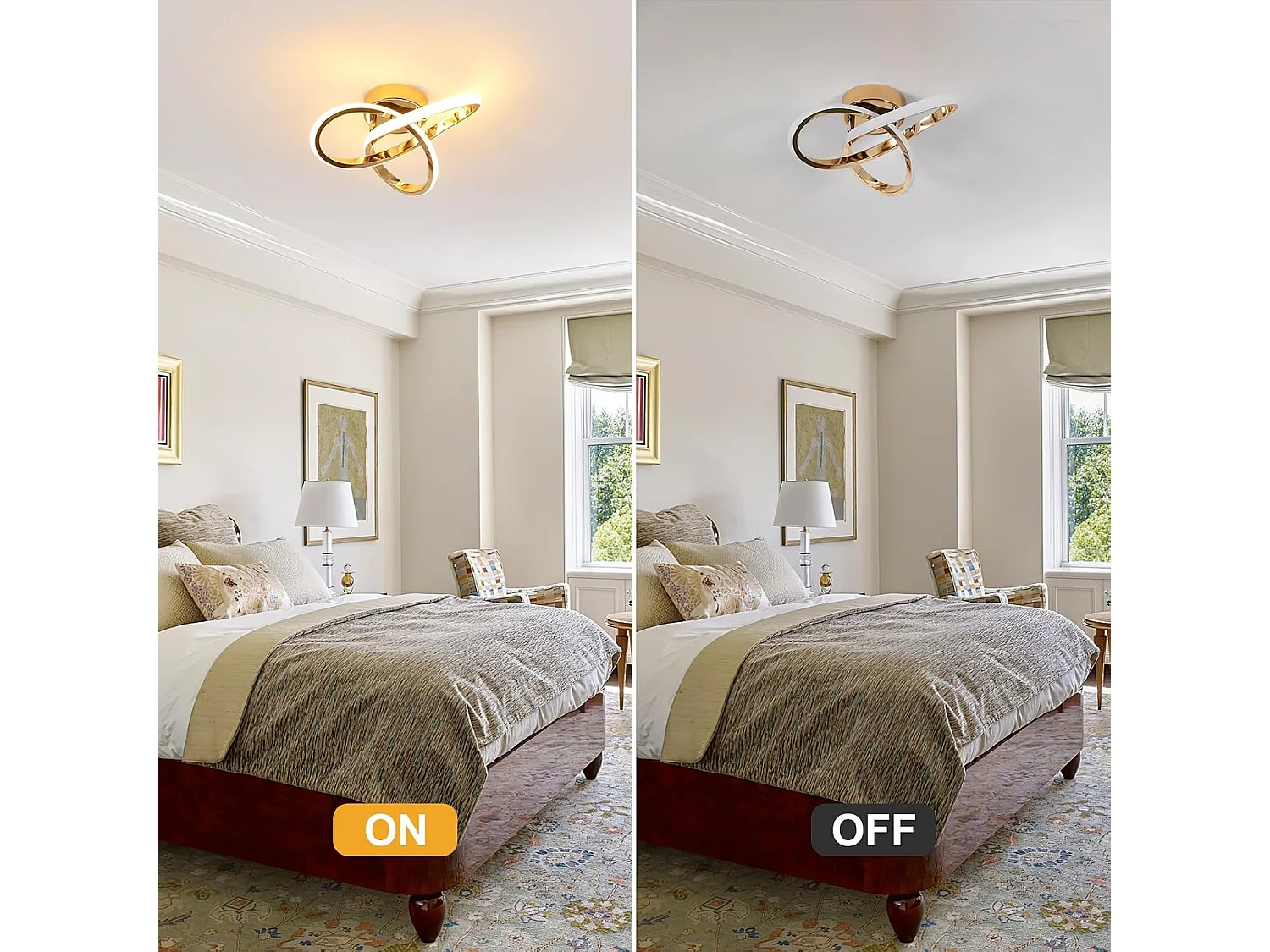 Plafonnier LED moderne, 22 W, 2 500 lm, design en forme de trèfle, pour chambre, couloir, cuisine, salle de bain, lumière blanche chaude 3000 K