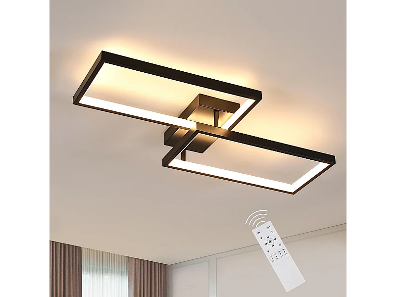Plafonnier LED à intensité variable avec télécommande, design moderne 35 W, éclairage de salon, de chambre à coucher, de cuisine
