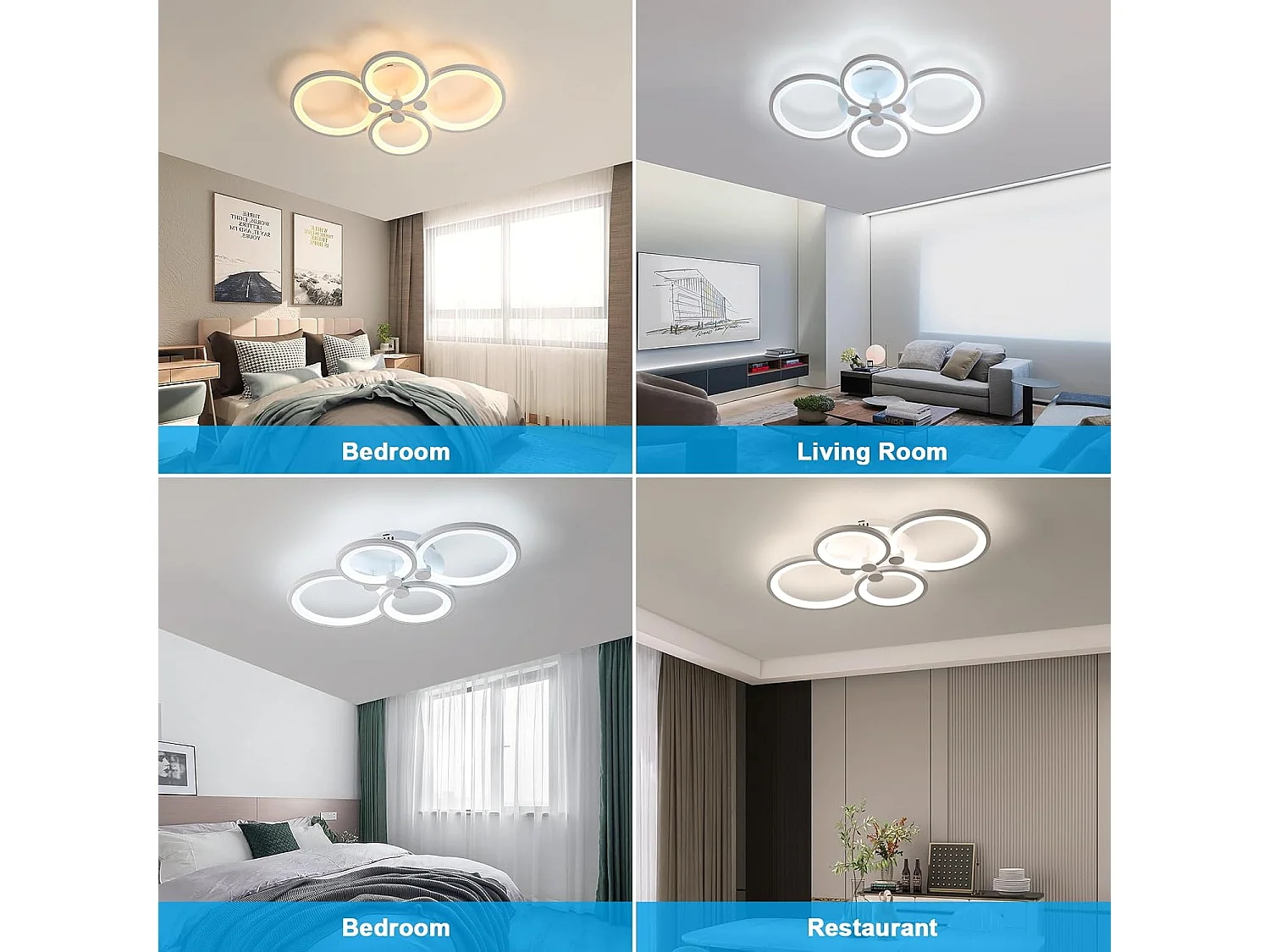 Plafonnier LED 40 W à intensité variable, avec télécommande, 3000 K-6500 K, idéal pour un salon, une chambre ou une cuisine, diamètre 58 cm, blanc