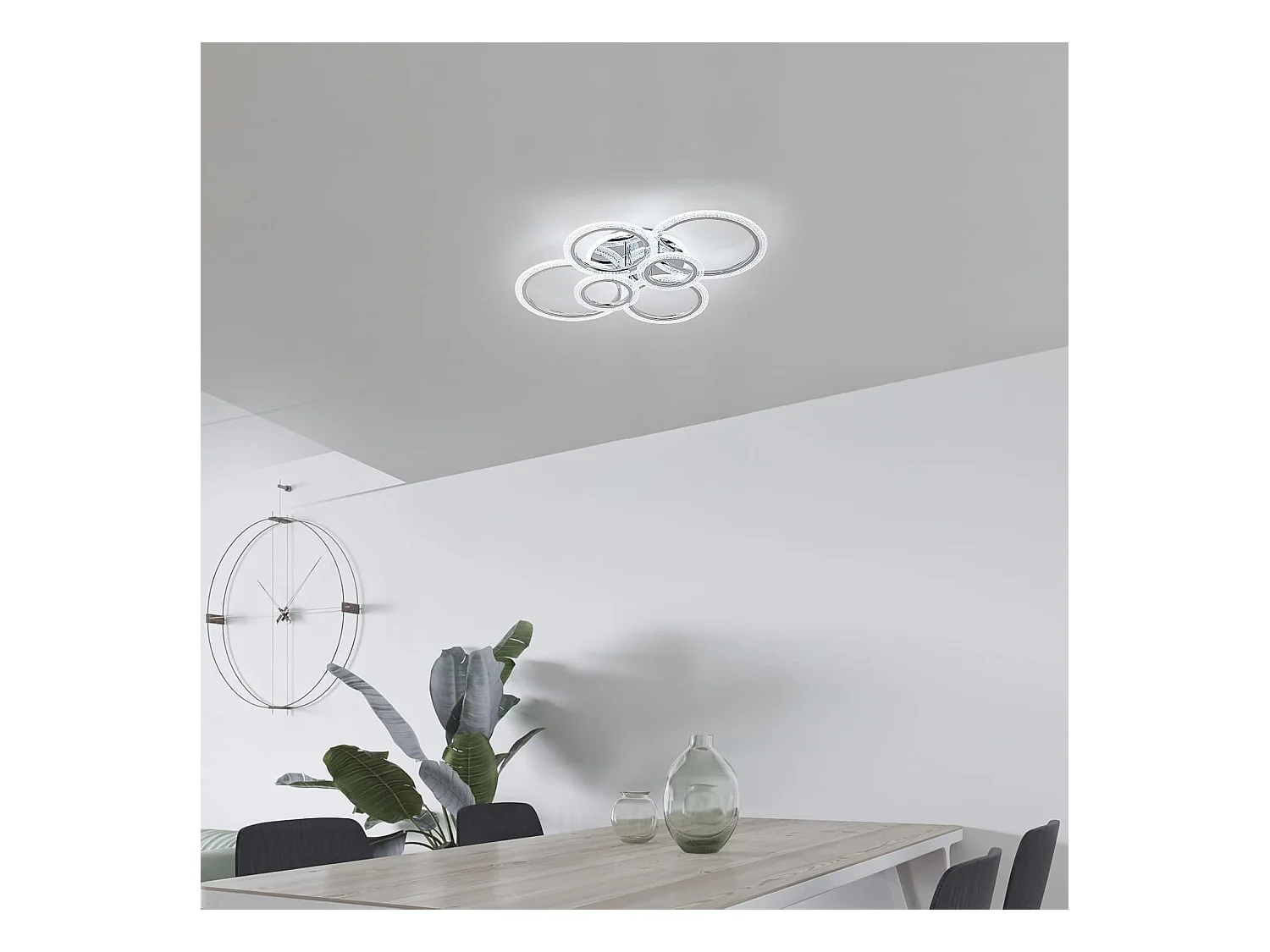 Plafonnier LED, plafonnier blanc à 6 anneaux 94W, 9400LM, 6500K, adapté aux plafonniers de salon, chambre, cuisine, couloir, balcon, salle à manger