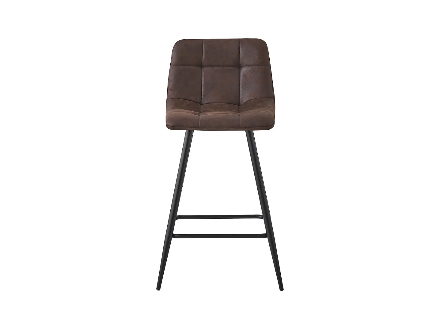 Pack de 2 taburetes altos de 93x41x45 cm en tela en color marrón y patas metálicas Dio