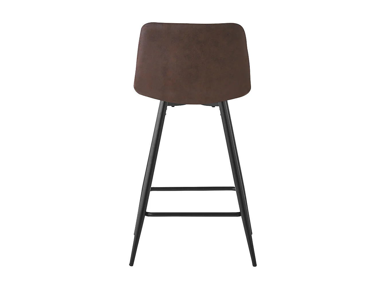 Pack de 2 taburetes altos de 93x41x45 cm en tela en color marrón y patas metálicas Dio
