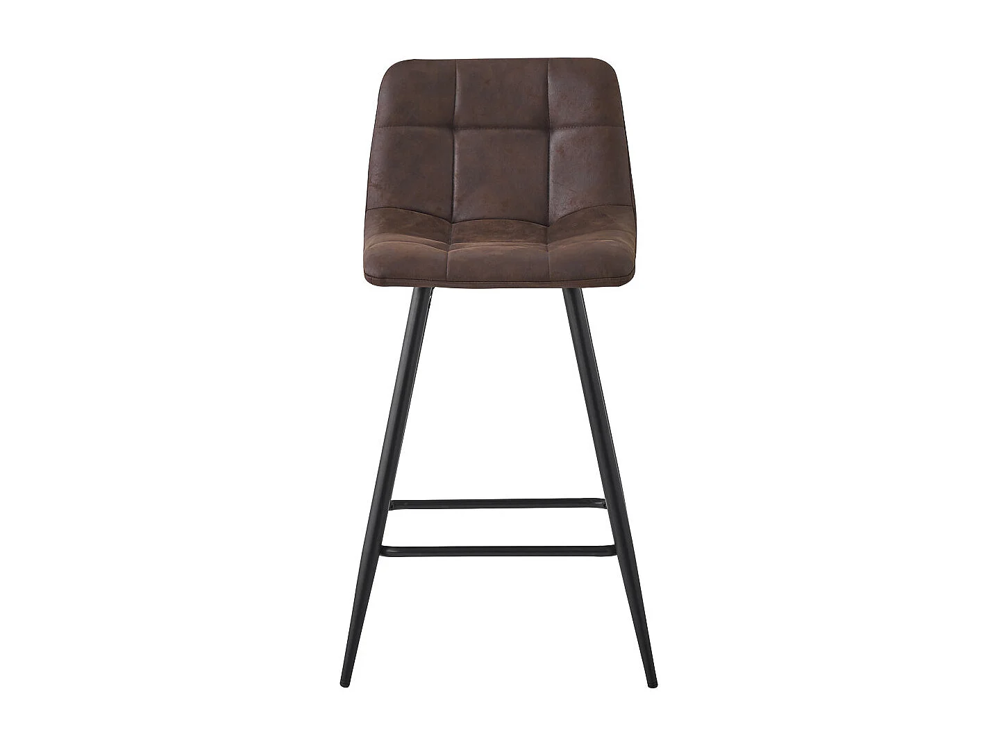 Pack de 2 taburetes altos de 93x41x45 cm en tela en color marrón y patas metálicas Dio