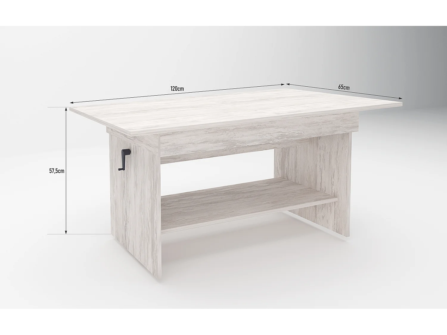 Tavolino da salotto regolabile in legno bianco TG13