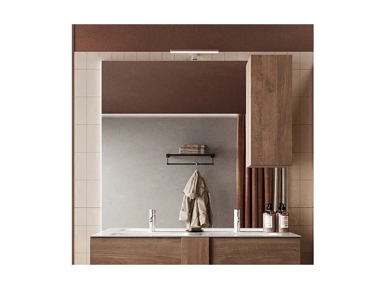Specchiera bagno 80x110 cm con colonna e luce led SPL6