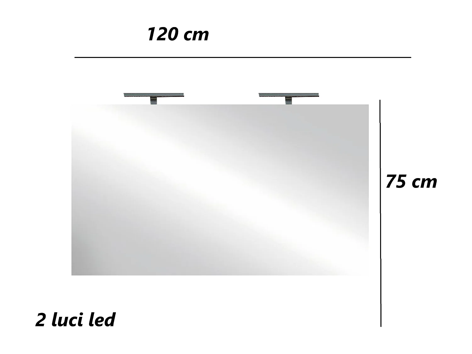 Specchiera bagno 120x75 cm con doppia luce led SPL4