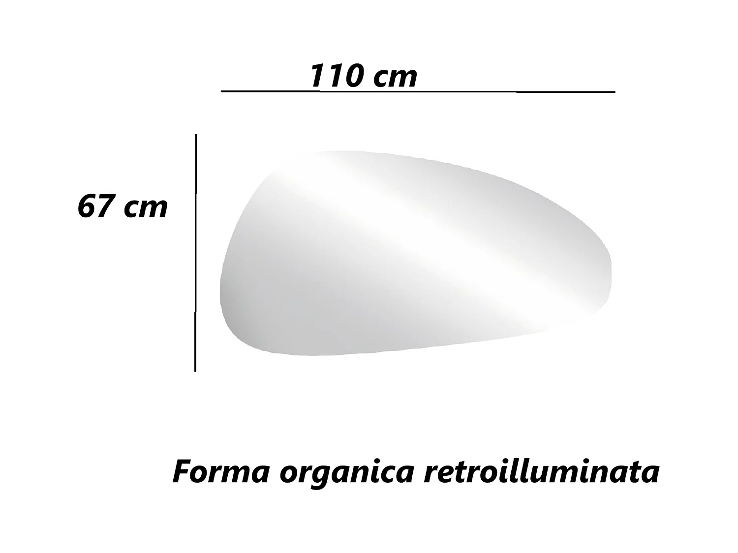 Specchiera bagno 101x67 cm con retroilluminazione led SPL13