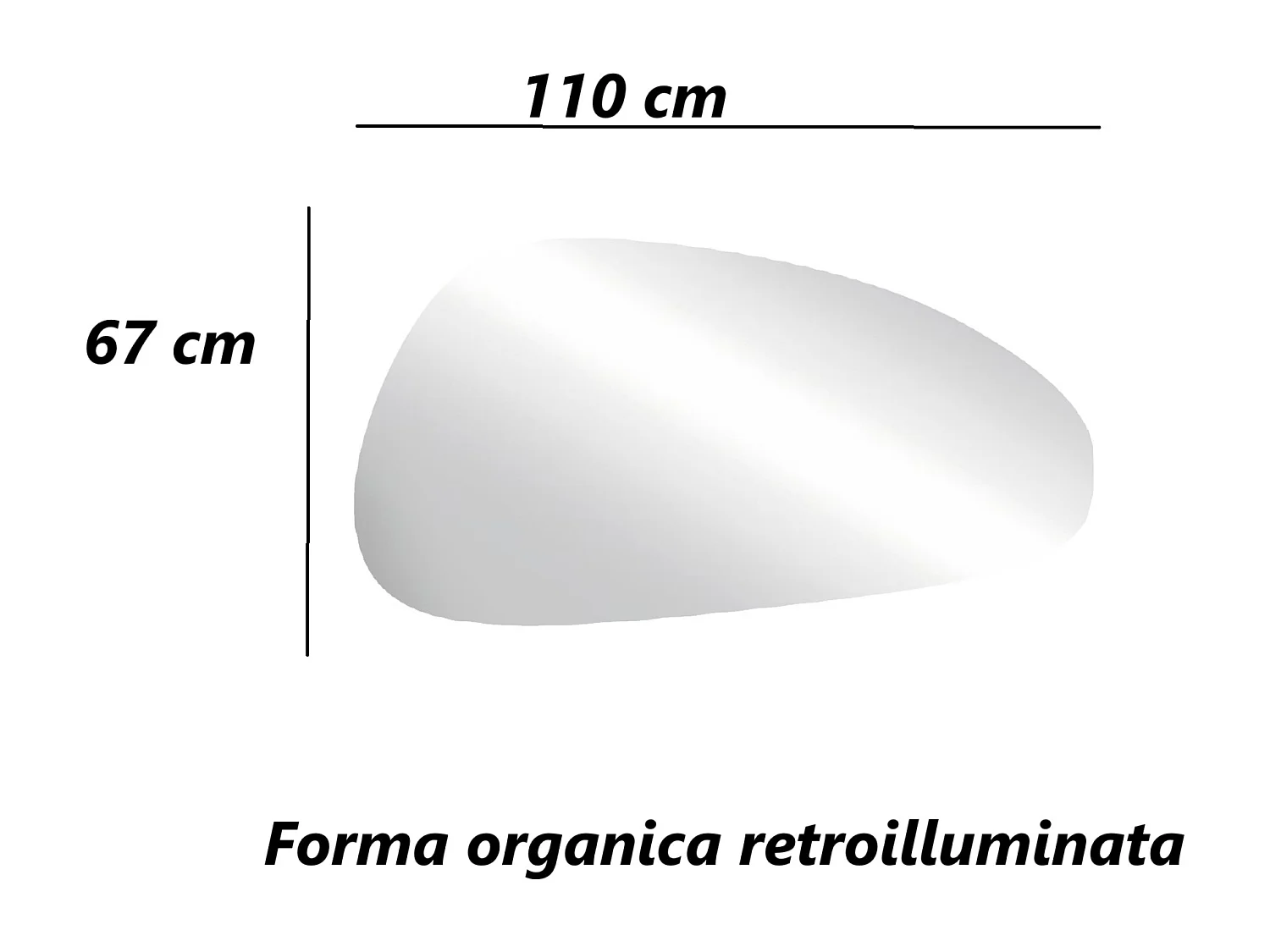 Specchiera bagno 101x67 cm con retroilluminazione led SPL13