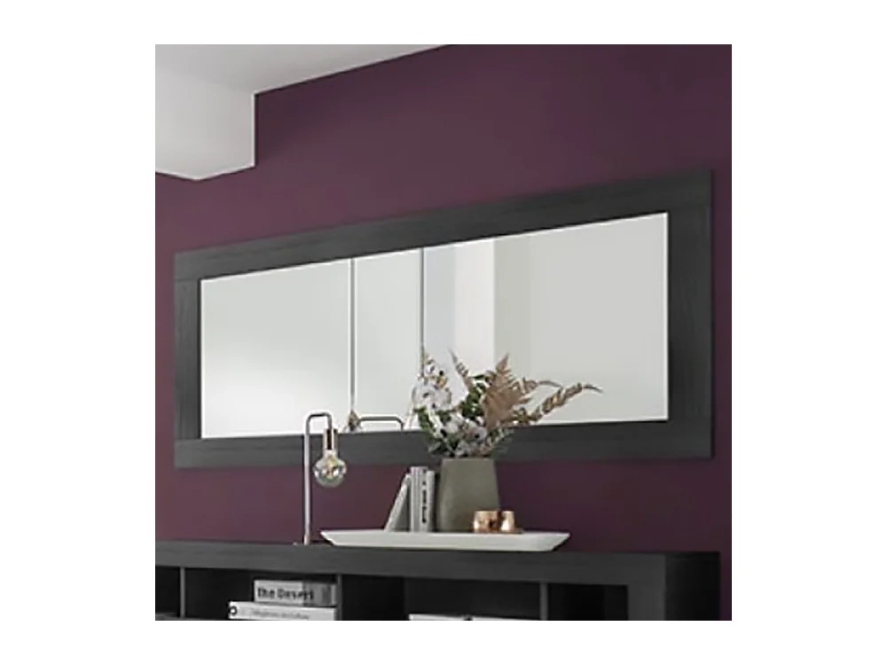 Specchiera moderna rettangolare effetto legno cornice 170x75 SL6 nero frassinato