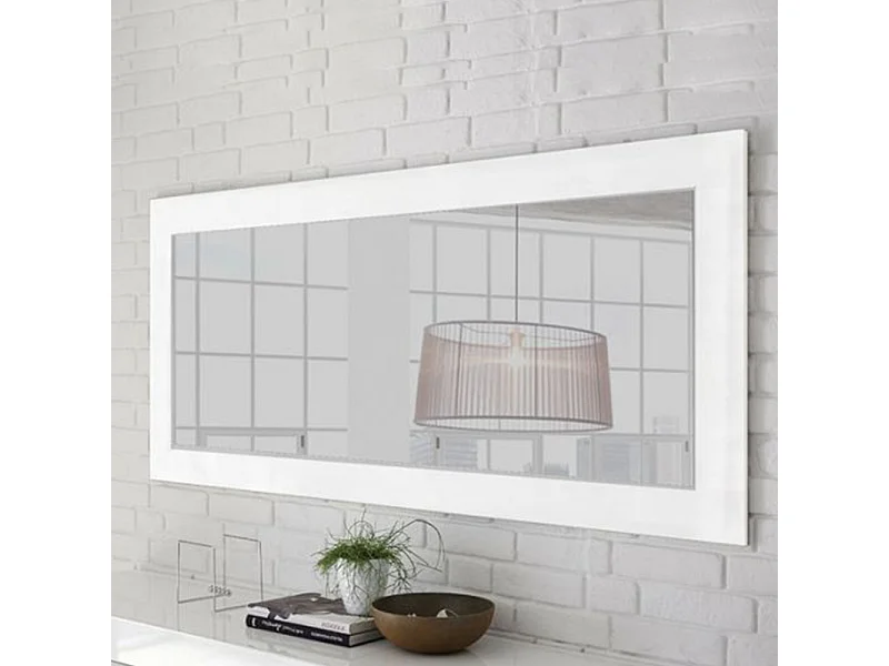 Specchiera moderna rettangolare con cornice 170x75 SL7 bianco lucido