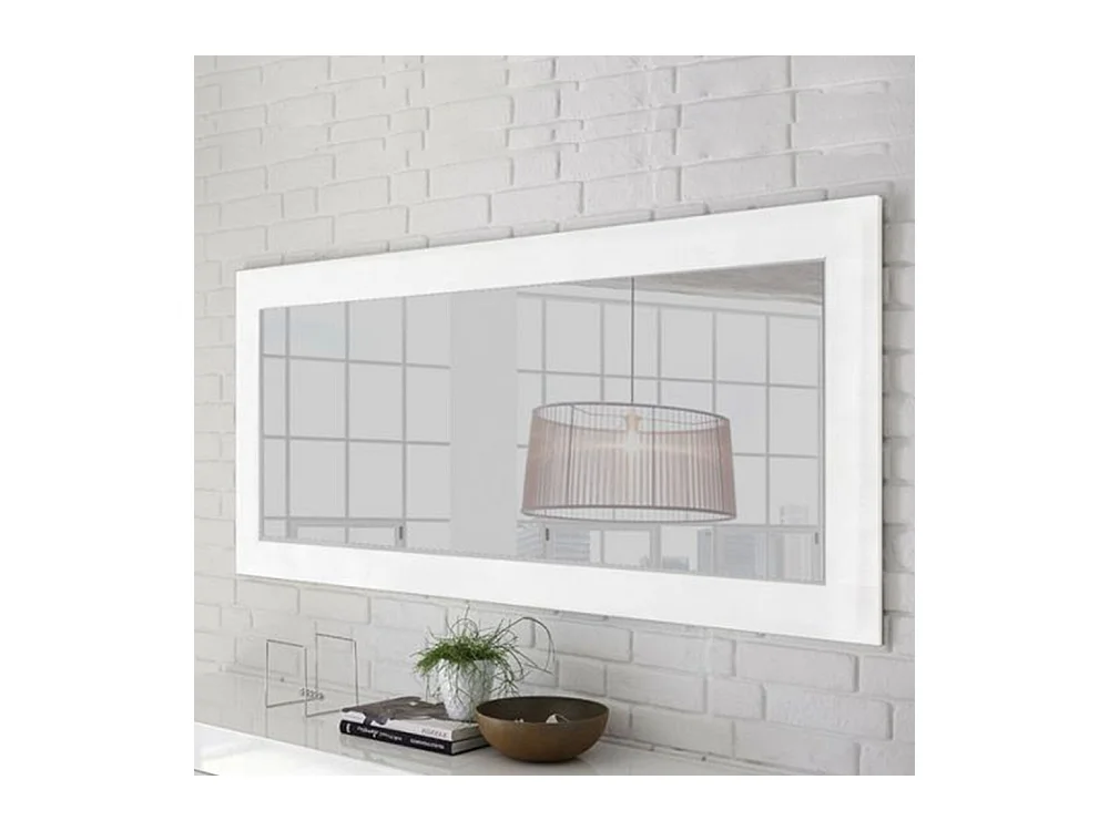 Specchiera moderna rettangolare con cornice 170x75 SL7 bianco lucido