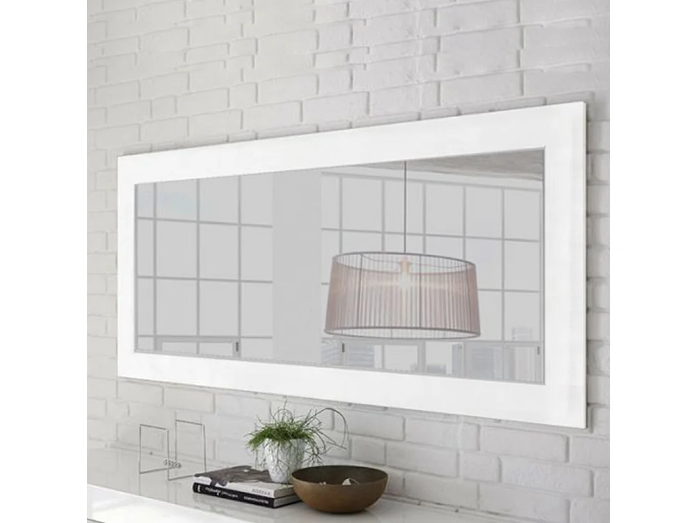 Specchiera moderna rettangolare con cornice 170x75 SL7 bianco lucido