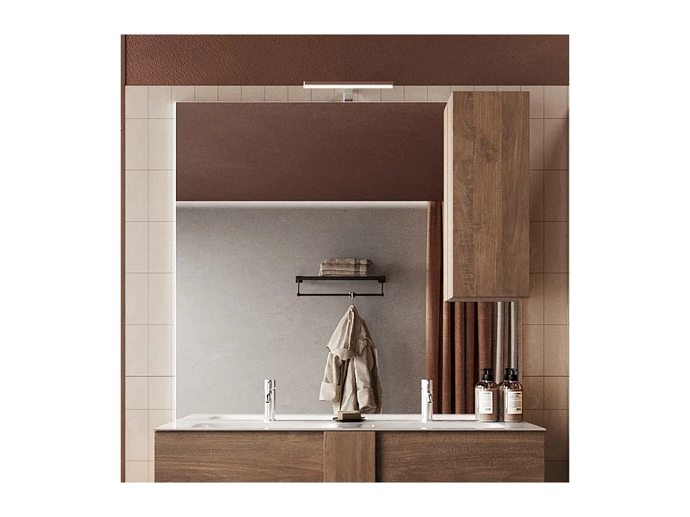 Specchiera bagno 100x110 cm con colonna e luce led SPL5