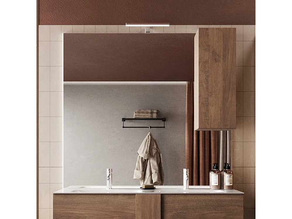 Specchiera bagno 100x110 cm con colonna e luce led SPL5