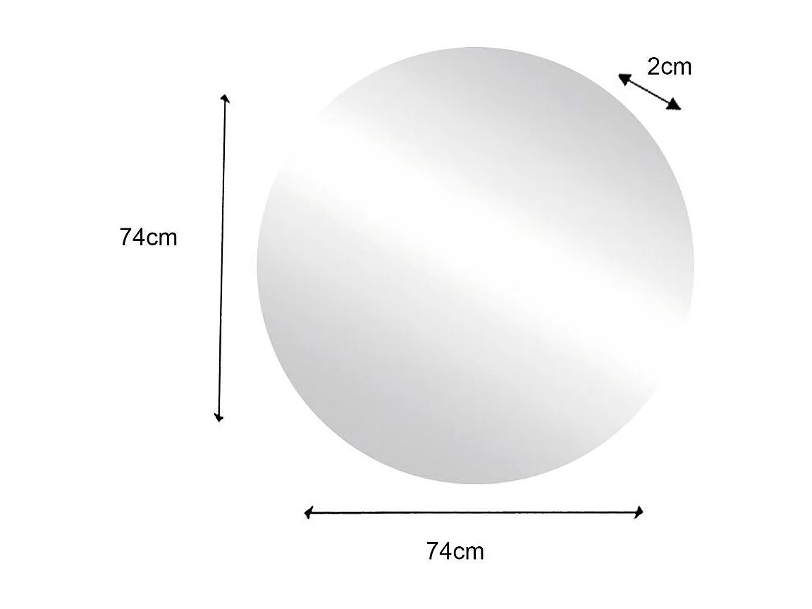 Specchiera tonda bagno 75x75 cm con retroilluminazione led SPL12