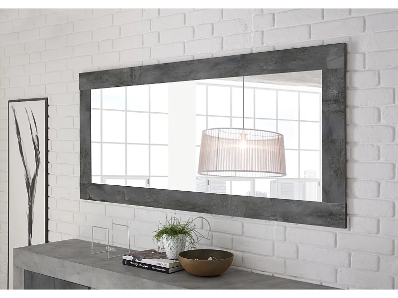 Specchiera moderna rettangolare con cornice 170x75 SL7 ossido