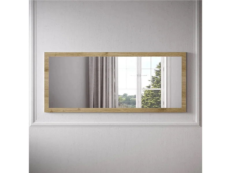 Specchiera moderna 160x68 cm con cornice rovere chiaro SL8