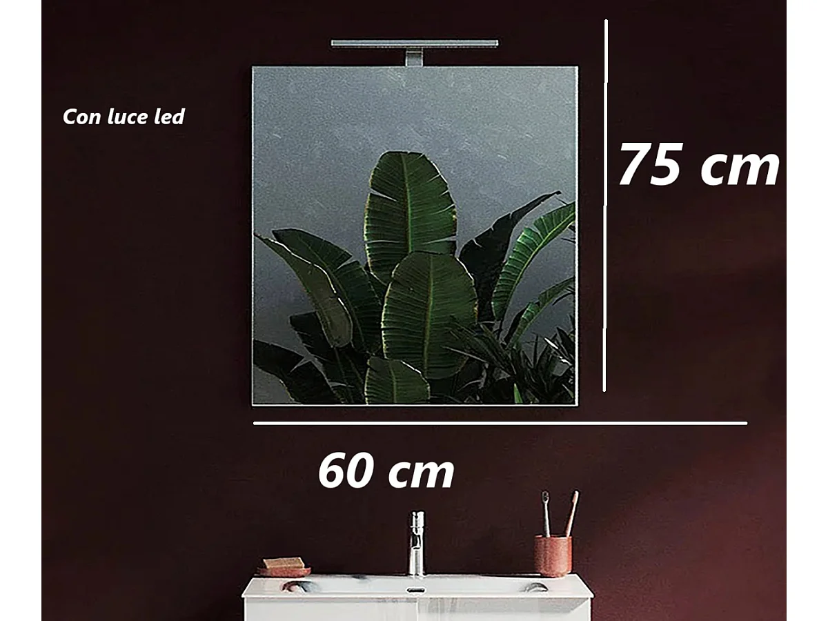 Specchiera bagno 60x75 cm con luce led SPL3