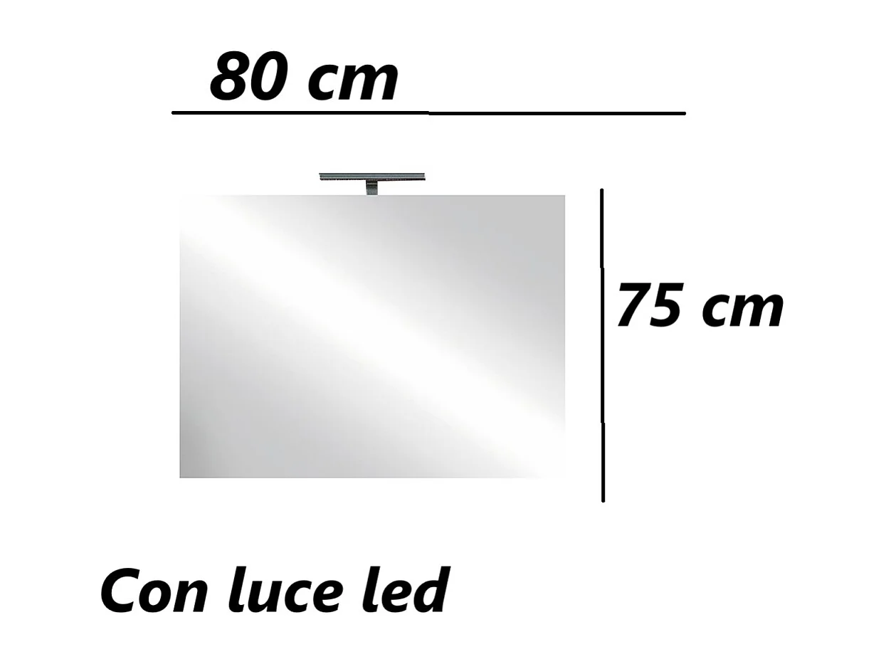 Specchiera bagno 80x75 cm con luce led SPL2