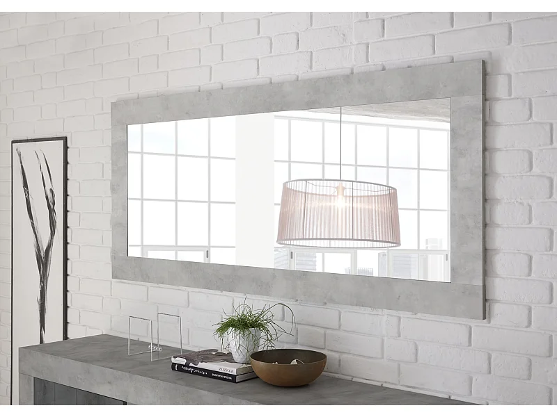 Specchiera moderna rettangolare con cornice 170x75 SL7 cemento