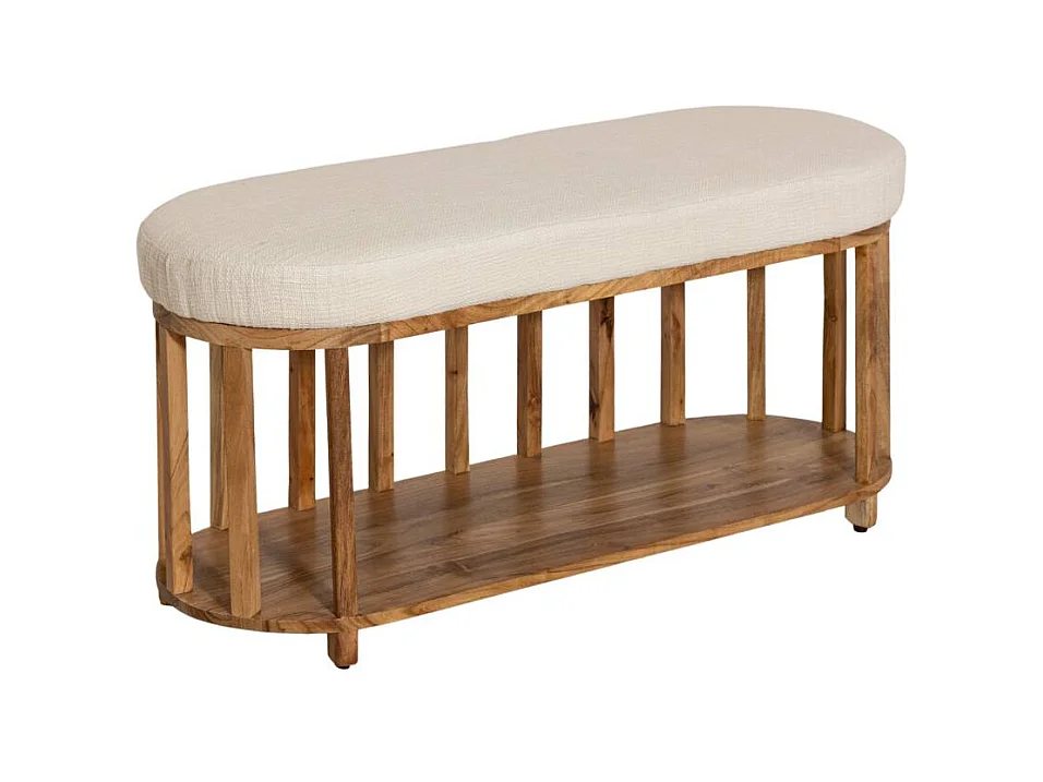Banc en bois d'acacia et tissu Orane