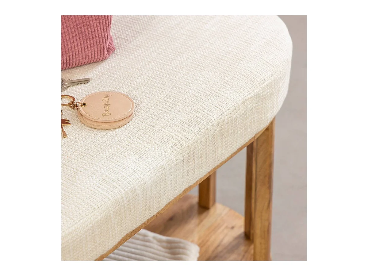 Banc en bois d'acacia et tissu Orane