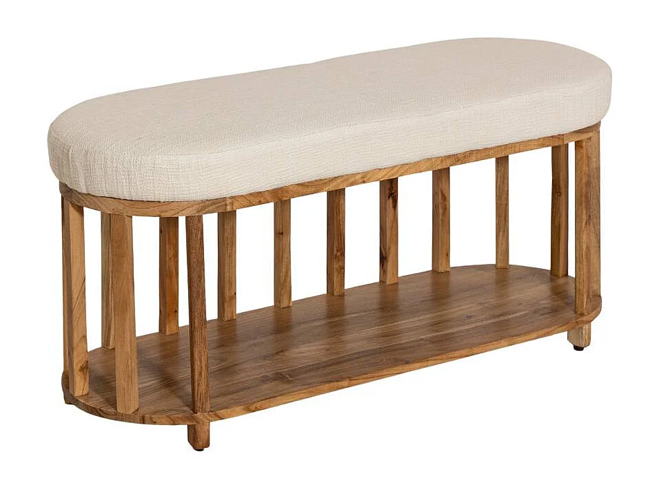 Banc en bois d'acacia et tissu Orane