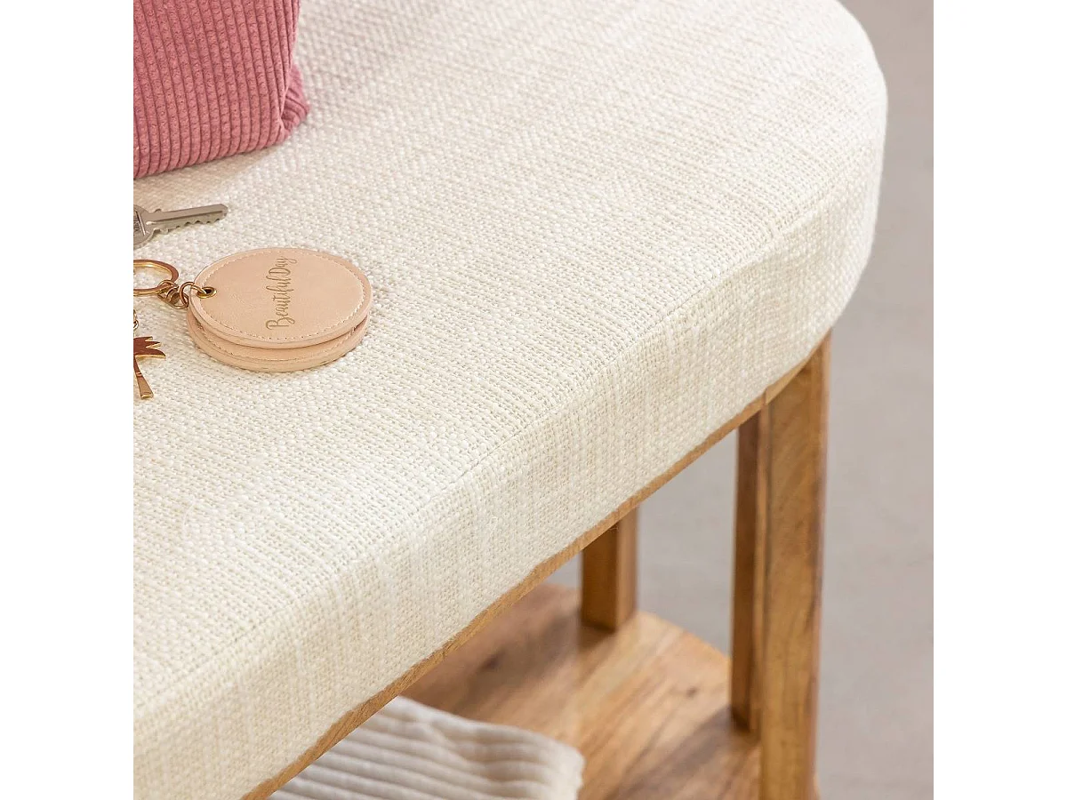 Banc en bois d'acacia et tissu Orane