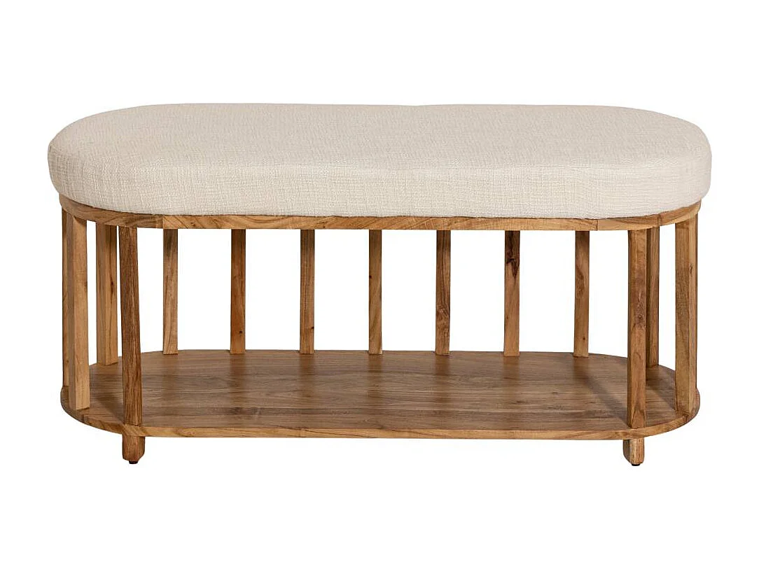 Banc en bois d'acacia et tissu Orane