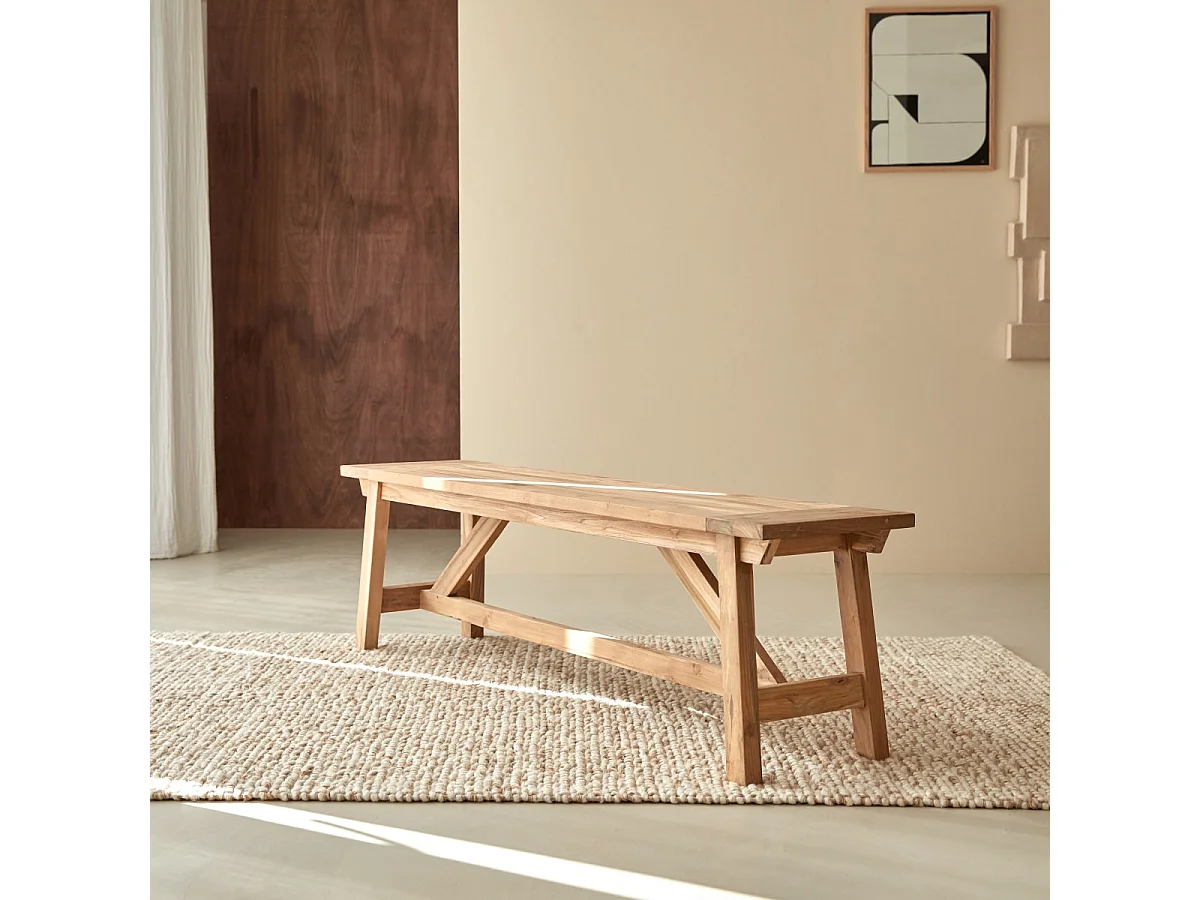 Banc en bois de teck recyclé 160 Filipe