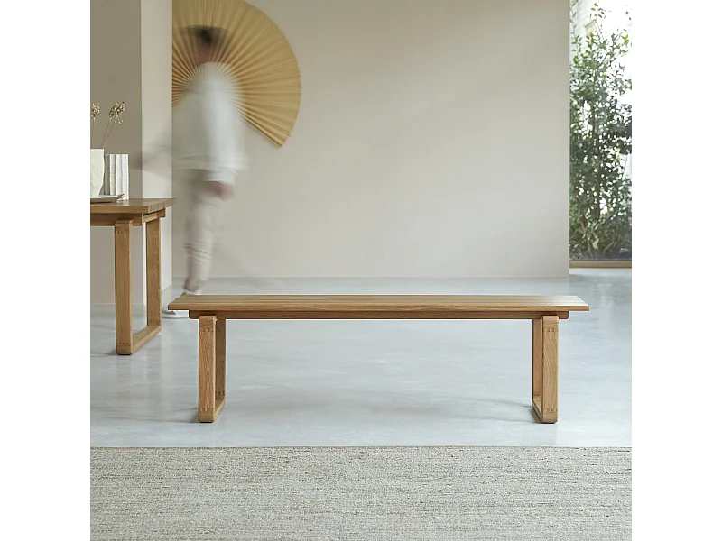 Banc en bois de chêne massif 160 Sybille