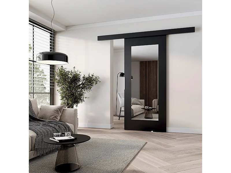 MINIO go for it, CLEAN I 96 cm binnenschuifdeur, met spiegel,  in de kleur zwart