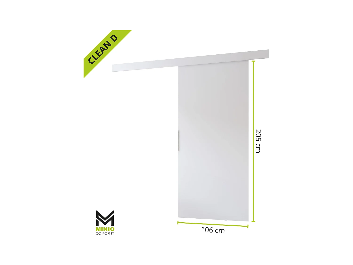 MINIO go for it, porte coulissante CLEAN D 106 cm portes de chambre | Chêne Wotan