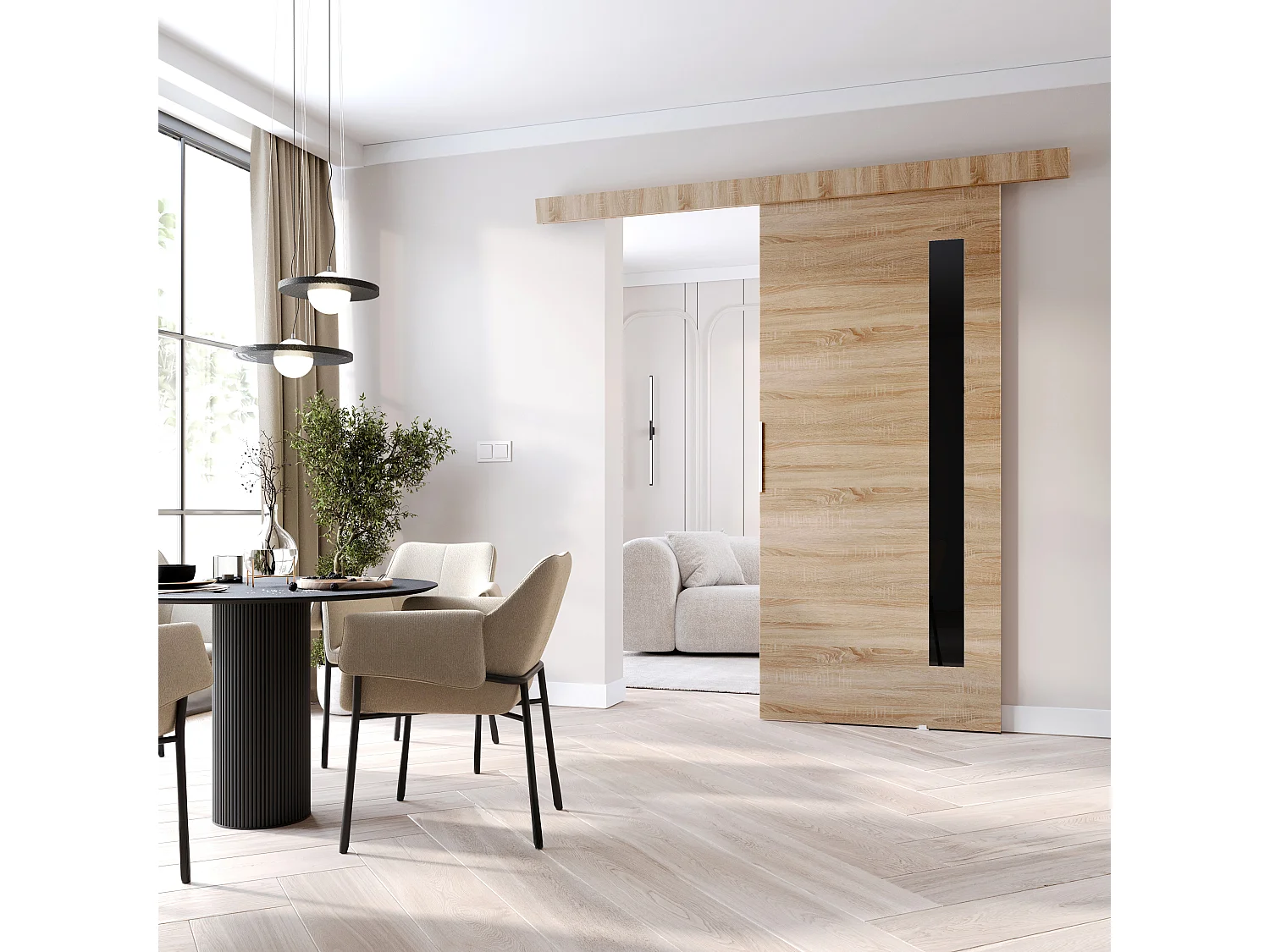 MINIO go for it, porte coulissante CLEAN G 106 cm portes de chambre | Chêne Sonoma