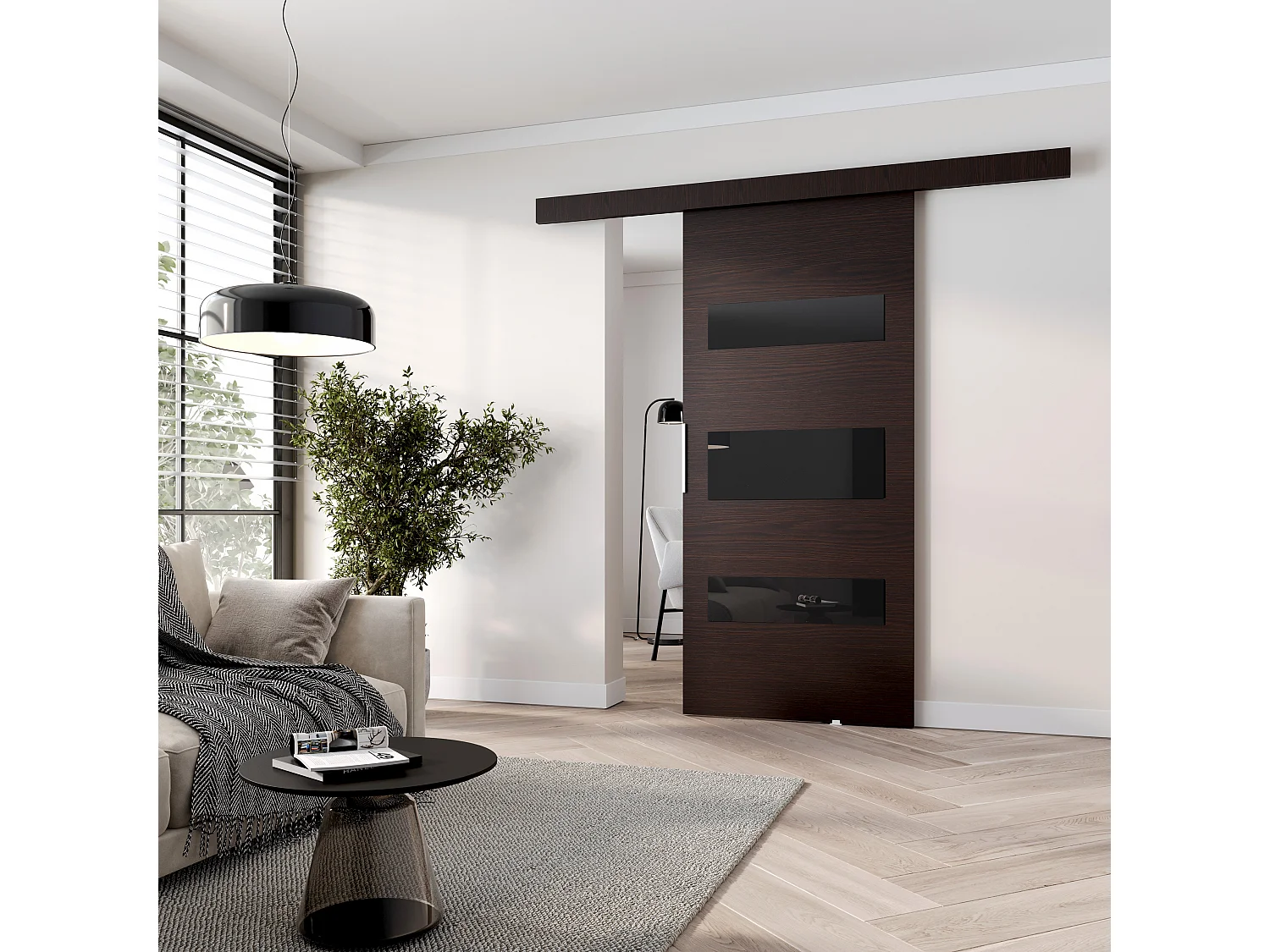 MINIO go for it, porte coulissante CLEAN D 76 cm portes de chambre | Wenge