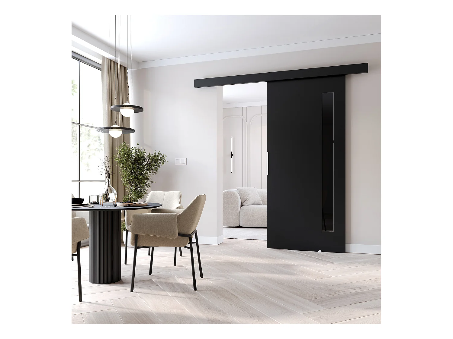 MINIO go for it, porte coulissante CLEAN G 96 cm portes de chambre | Noir