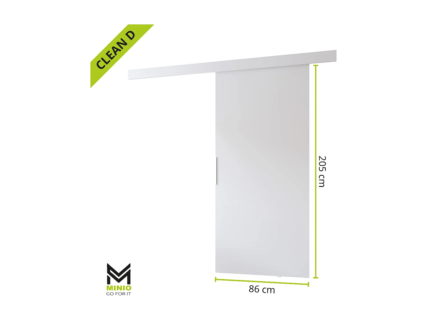 MINIO go for it, porte coulissante CLEAN D 86 cm portes de chambre | Blanc