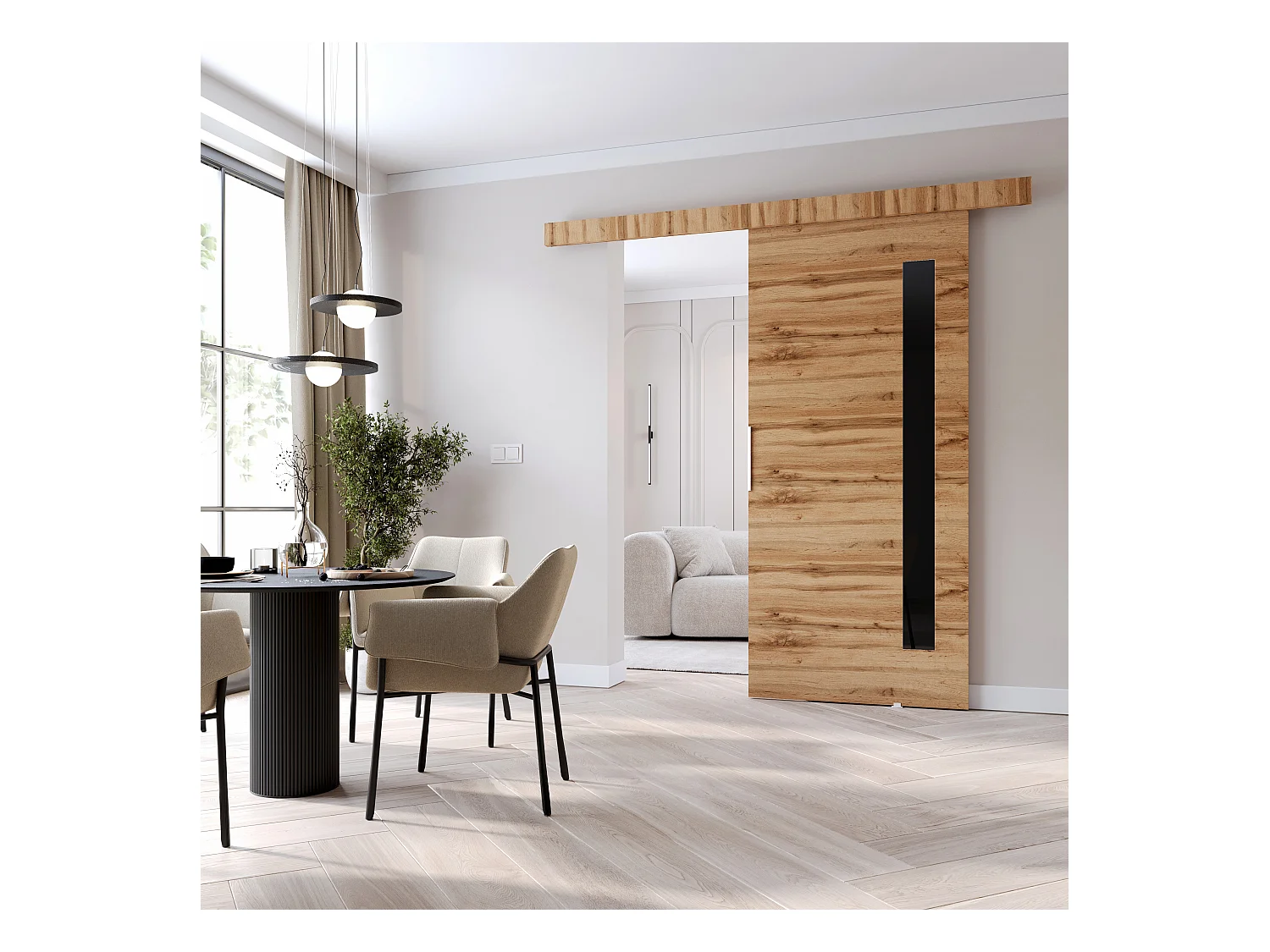 MINIO go for it, porte coulissante CLEAN G 76 cm portes de chambre | Chêne Wotan