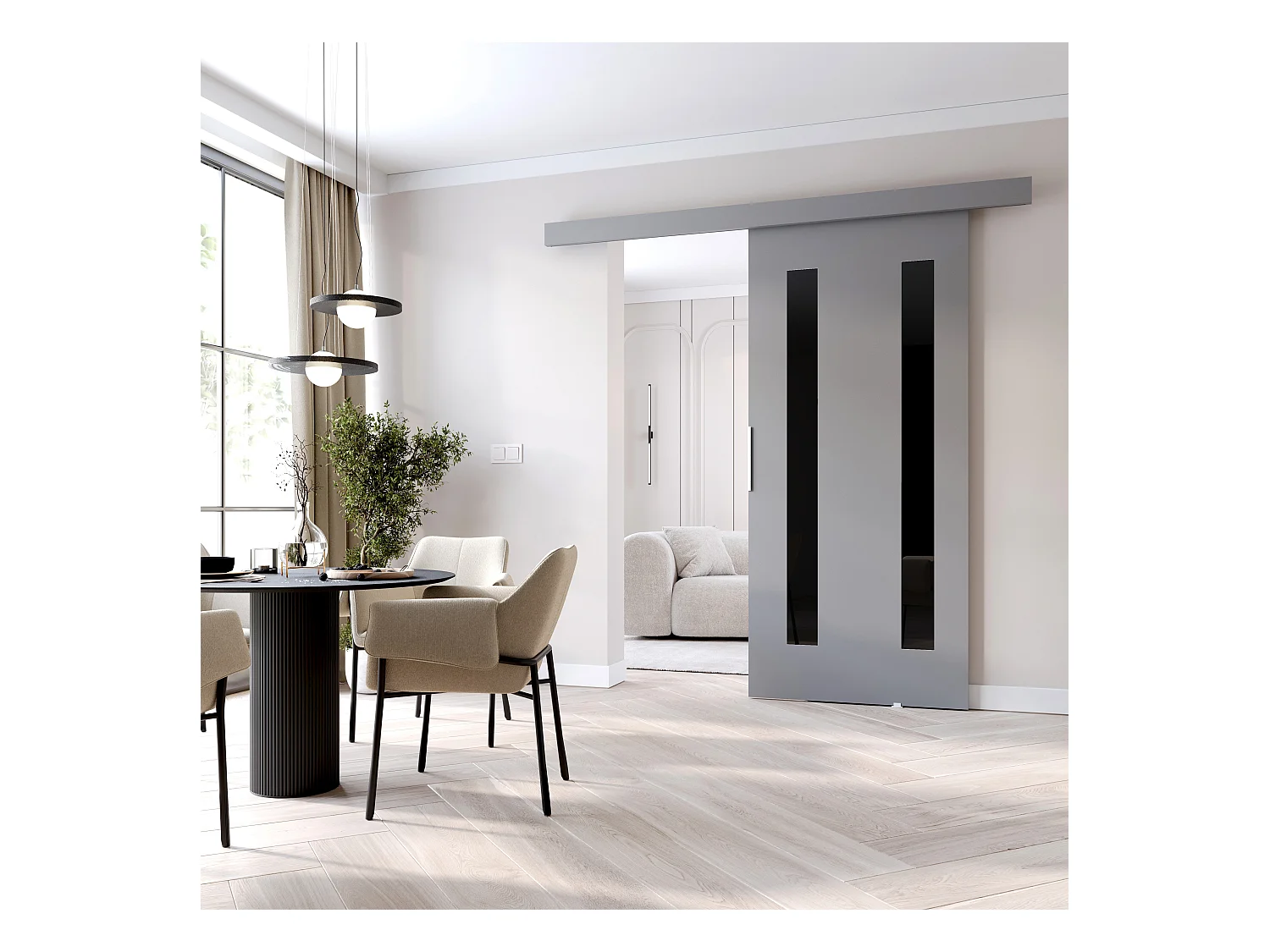 MINIO go for it, porte coulissante CLEAN H 106 cm portes de chambre | Gris