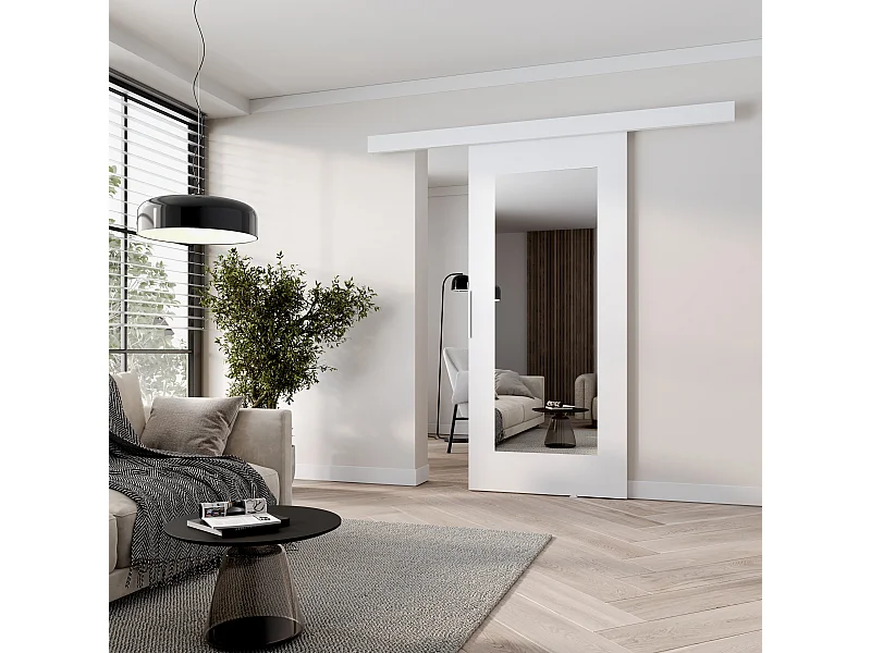 MINIO go for it, Schiebetür CLEAN I, 96 cm, mit Spiegel, Weiss